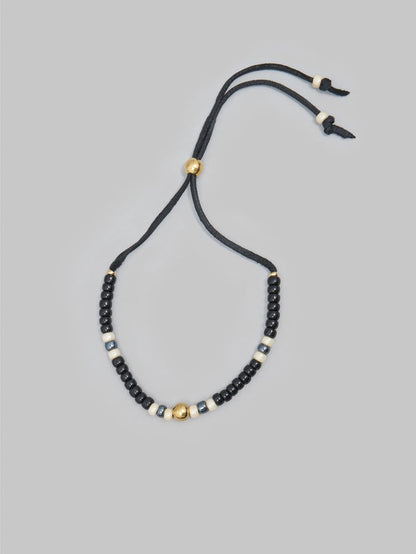 Kobashi Studio 5mm Traditional Beads Bracelet Black Blue glass beads