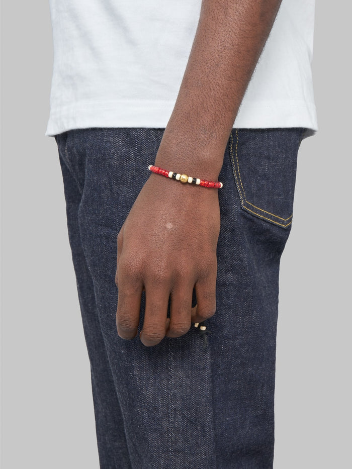 Kobashi Studio 5mm Traditional Beads Bracelet red Black styled