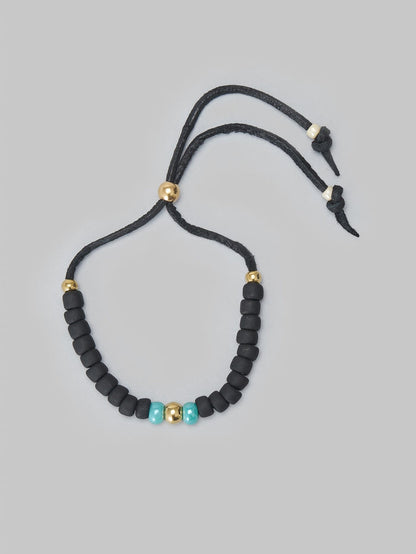 Kobashi Studio 7mm Traditional Beads Bracelet Black Blue beads