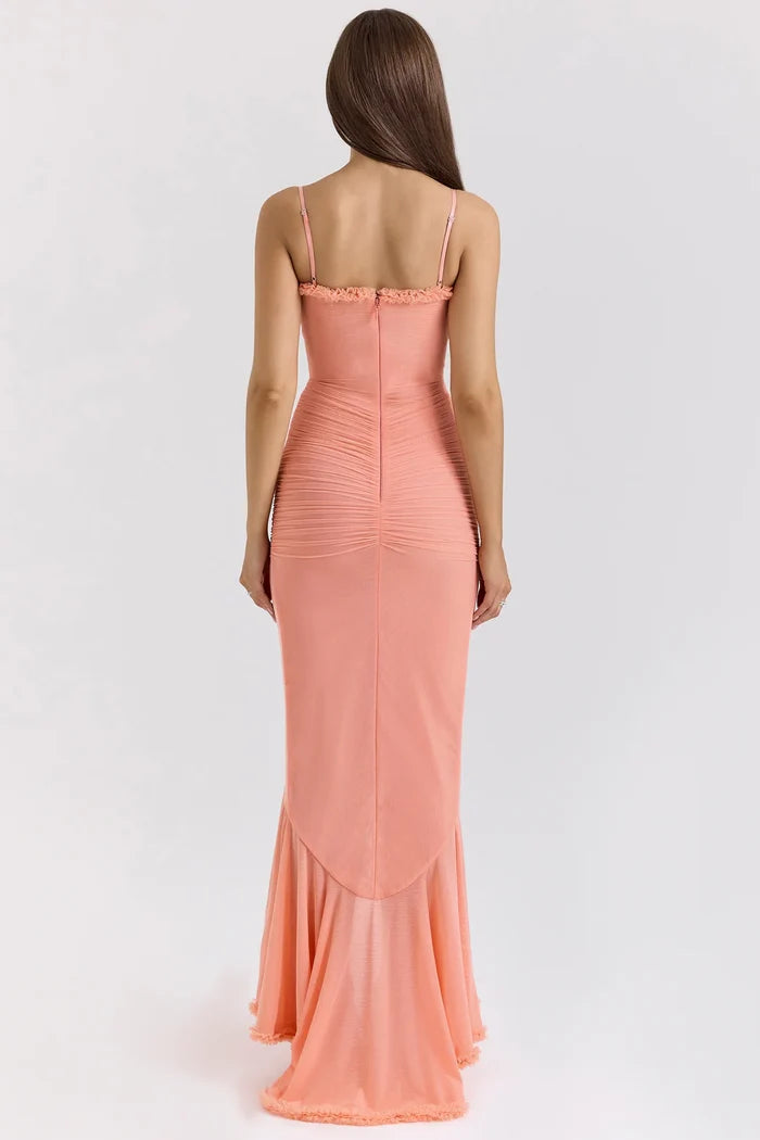 Lana Ruffled Slit Maxi Dress