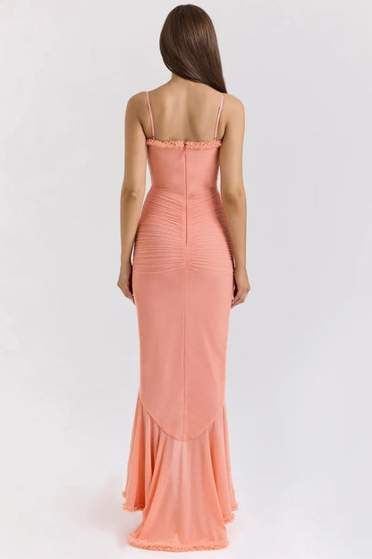 Lana Ruffled Slit Maxi Dress