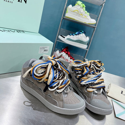 Lanvin Curb Mixed Laces Light Grey