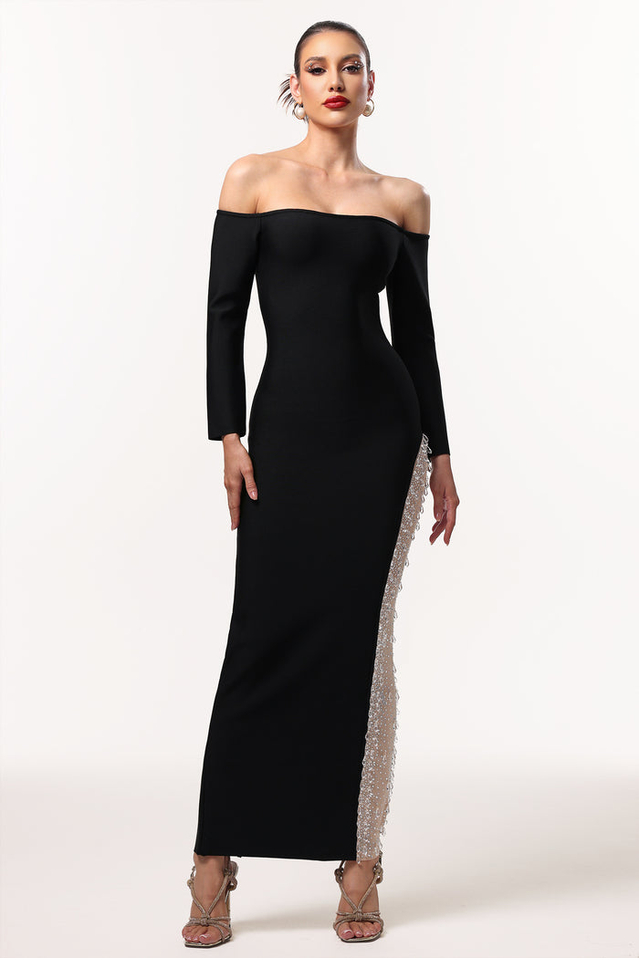 Lara Dress with Embellished Side Panel