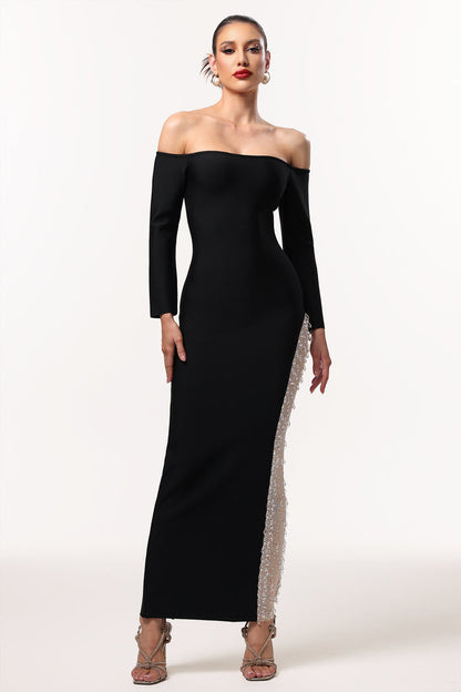 Lara Dress with Embellished Side Panel