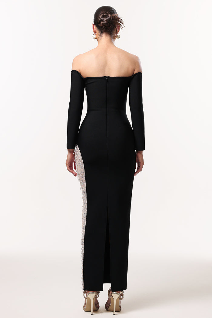 Lara Dress with Embellished Side Panel