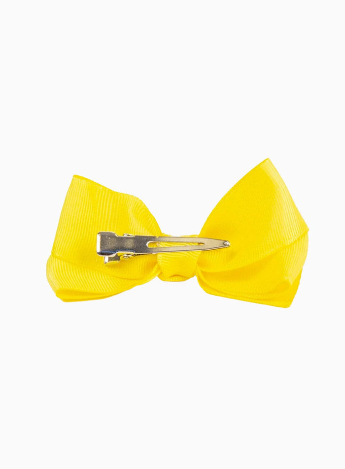 Lily Rose Clip Large Bow Hair Clip in Lemon