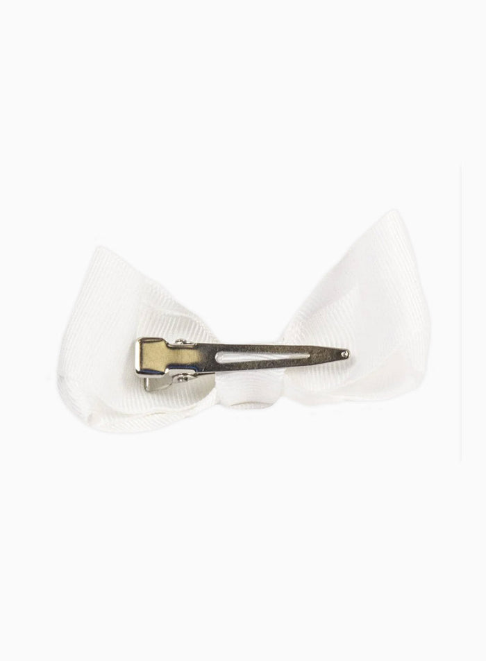 Lily Rose Clip Large Bow Hair Clip in White