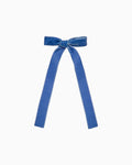 Lily Rose Clip Large Velvet Bow Hair Clip in Azure Blue