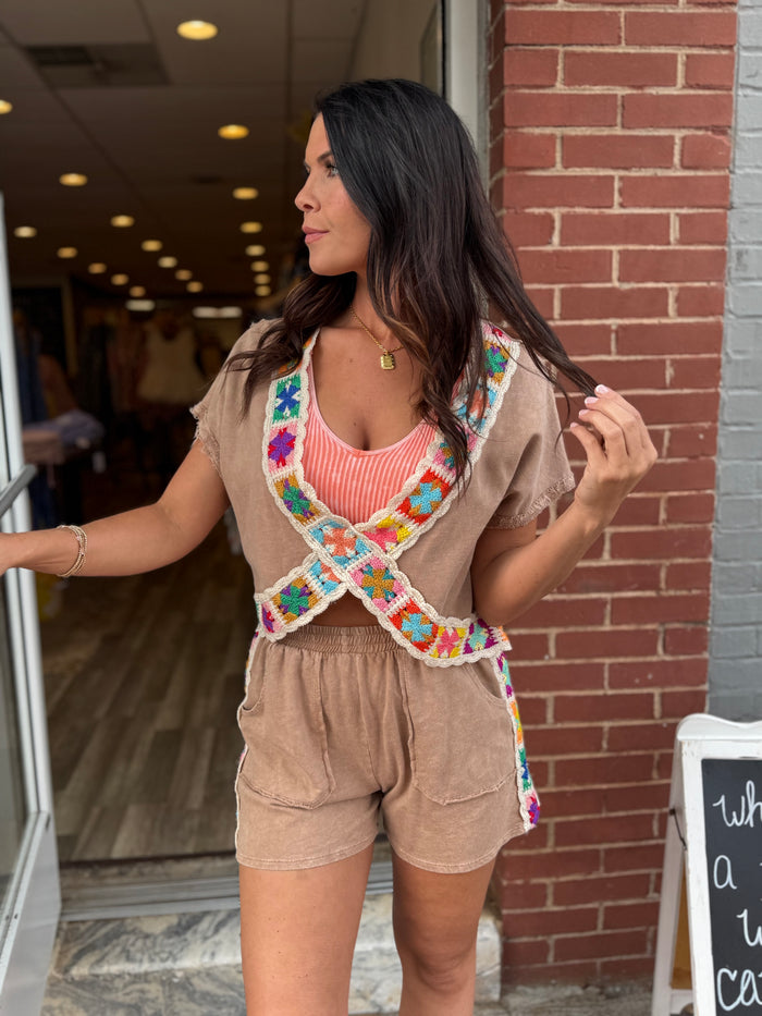 Latte Crochet Shorts