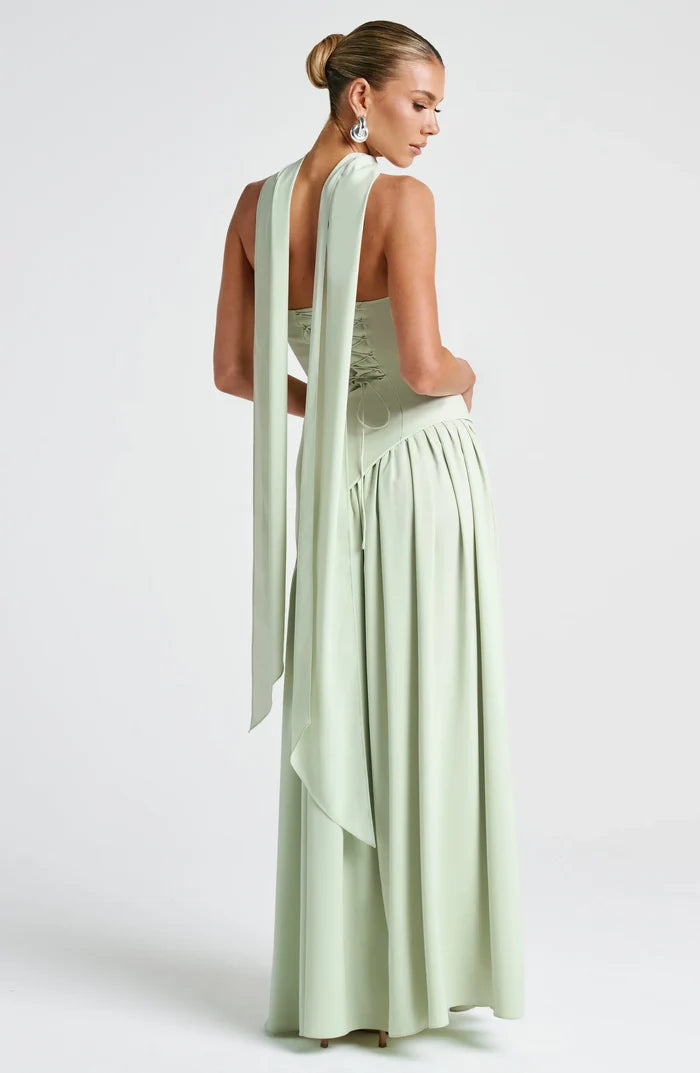 Léa Contrast Color Ribbons Cocktail Dress