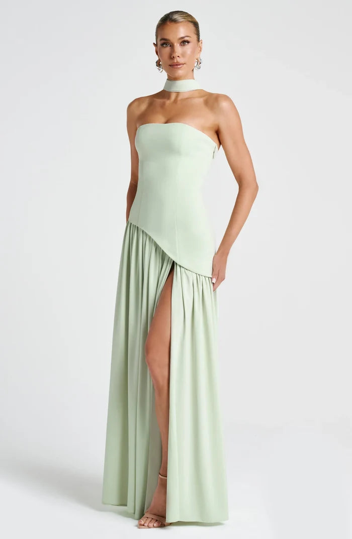 Léa Contrast Color Ribbons Cocktail Dress