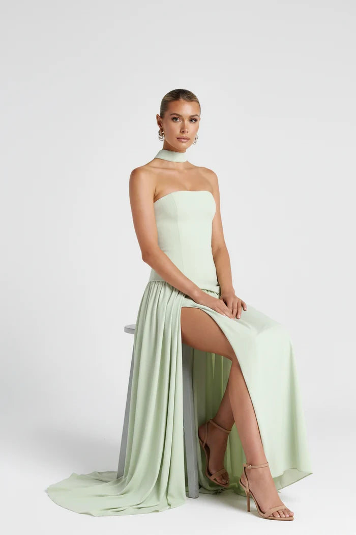 Léa Contrast Color Ribbons Cocktail Dress