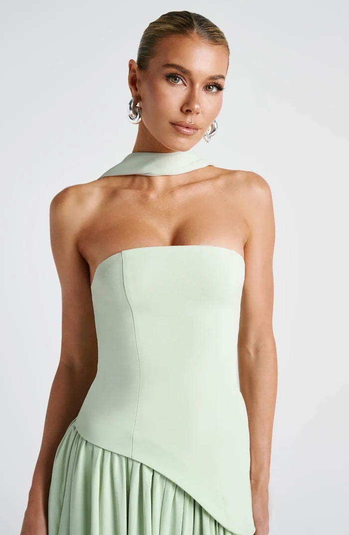 Léa Contrast Color Ribbons Cocktail Dress