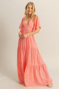 Light Coral Maxi Dress