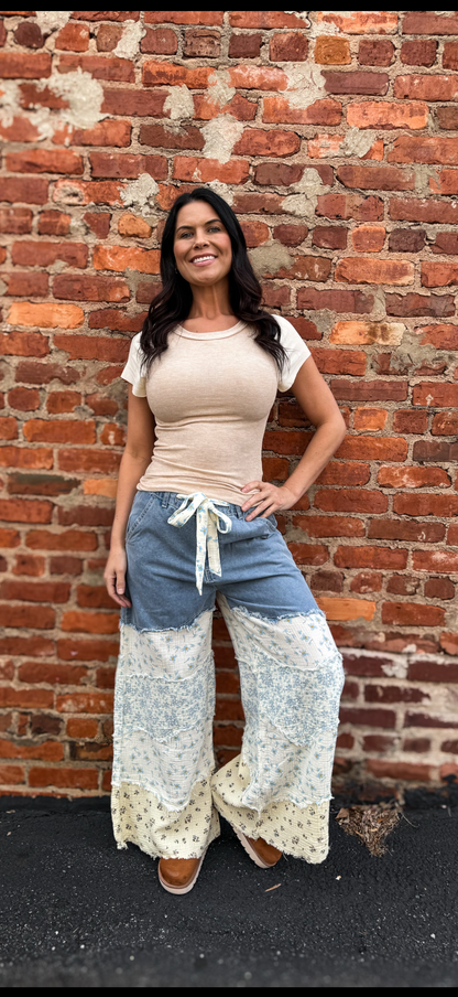 Light Denim Patch Pants