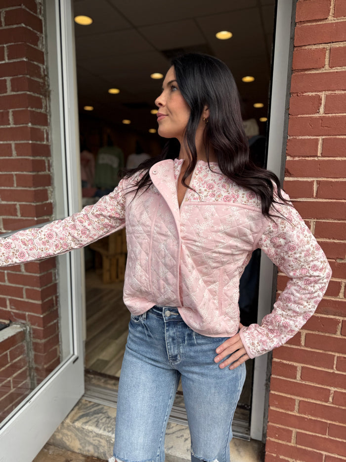 Light Pink Quilted Jacket