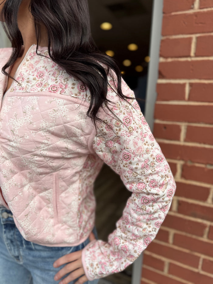 Light Pink Quilted Jacket