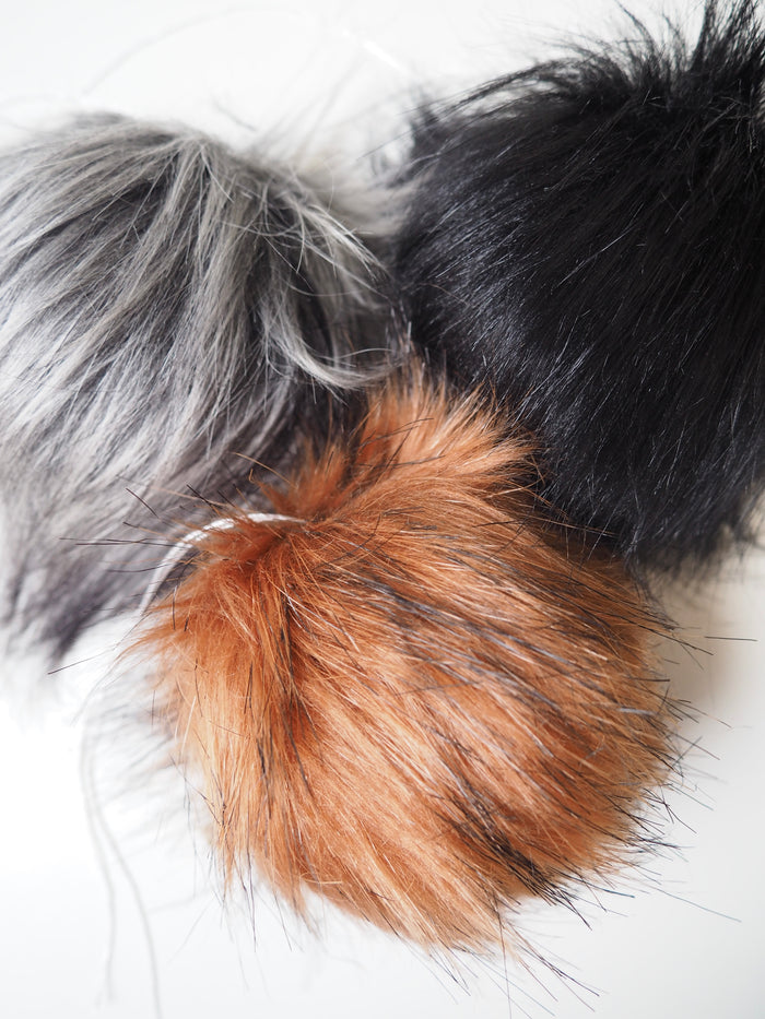 Long Faux Fur Pom Poms