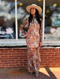 Long Floral Mesh Dress