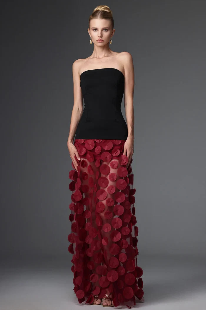 LucyTwo-Tone Circle Appliqué Gown