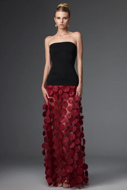 LucyTwo-Tone Circle Appliqué Gown