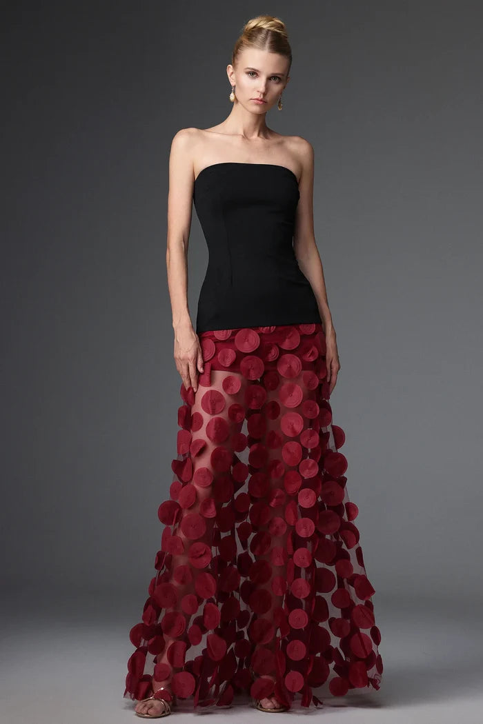 LucyTwo-Tone Circle Appliqué Gown