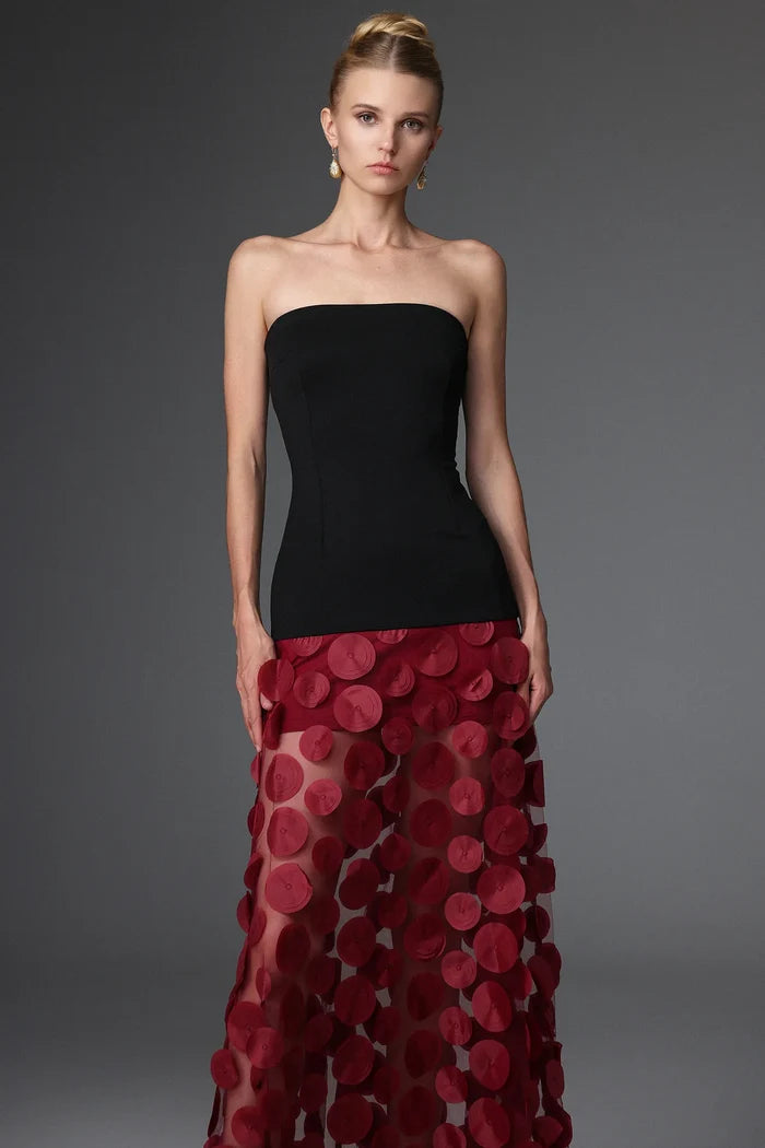 LucyTwo-Tone Circle Appliqué Gown