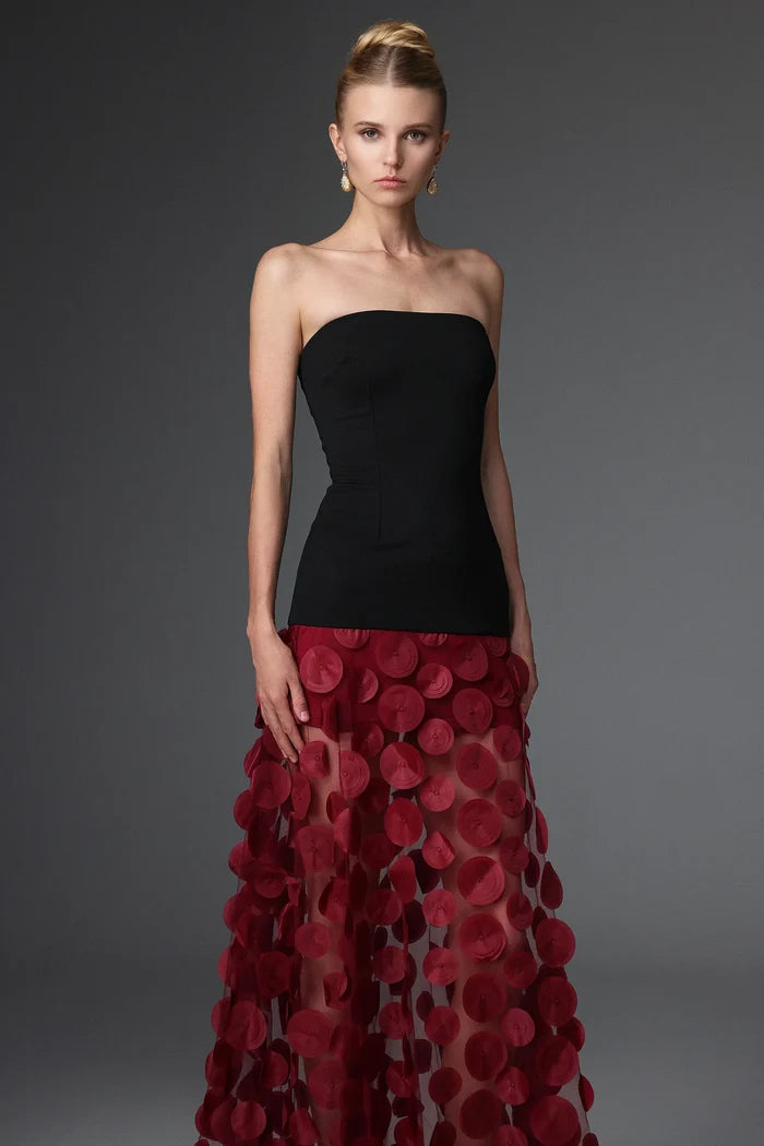 LucyTwo-Tone Circle Appliqué Gown