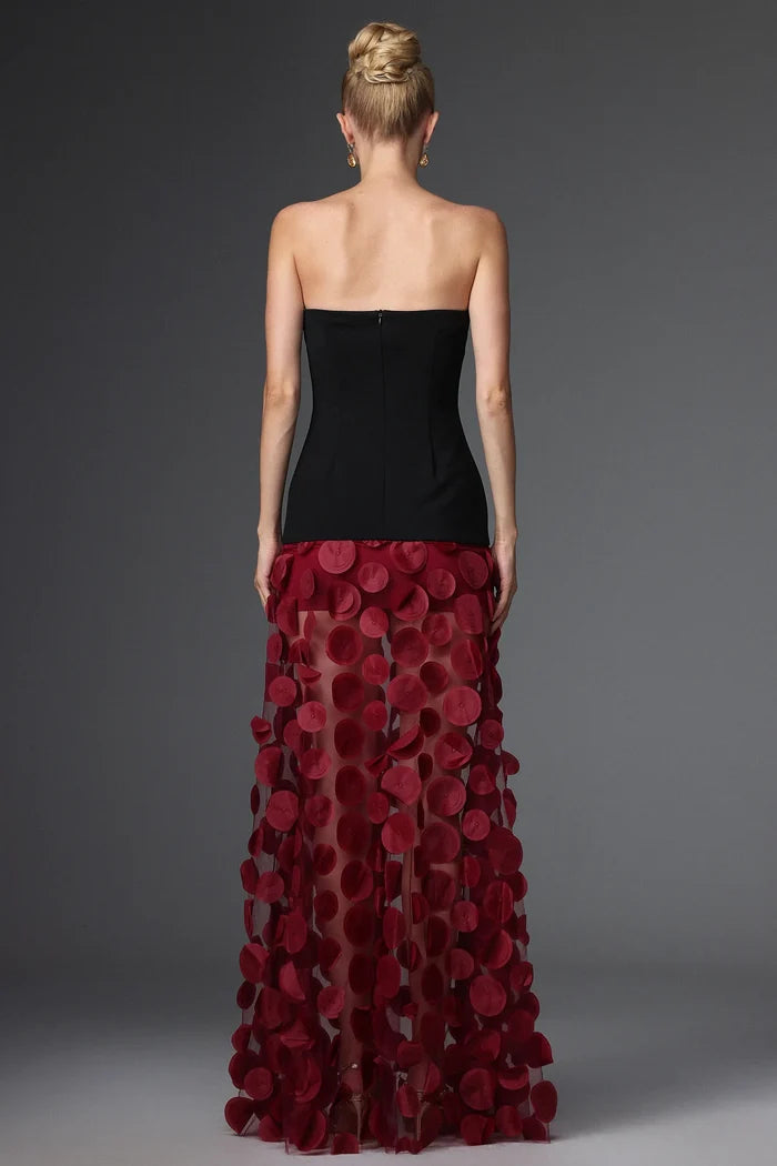 LucyTwo-Tone Circle Appliqué Gown
