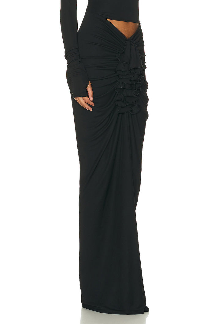 Lyanna Ruched Cut-Out Ruffle Set