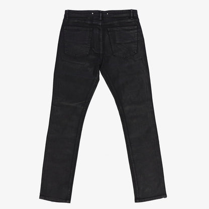 Manhattan Black Coated Waxed Look Jean