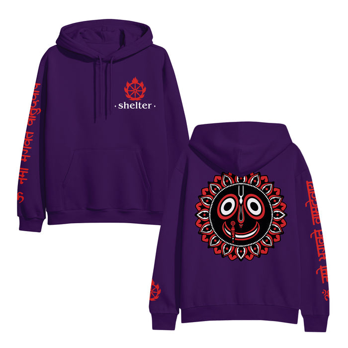 shelter Mantra - Purple Pullover front and back