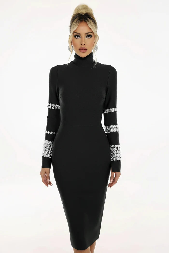 Margaux Mid-length High Neck Dress