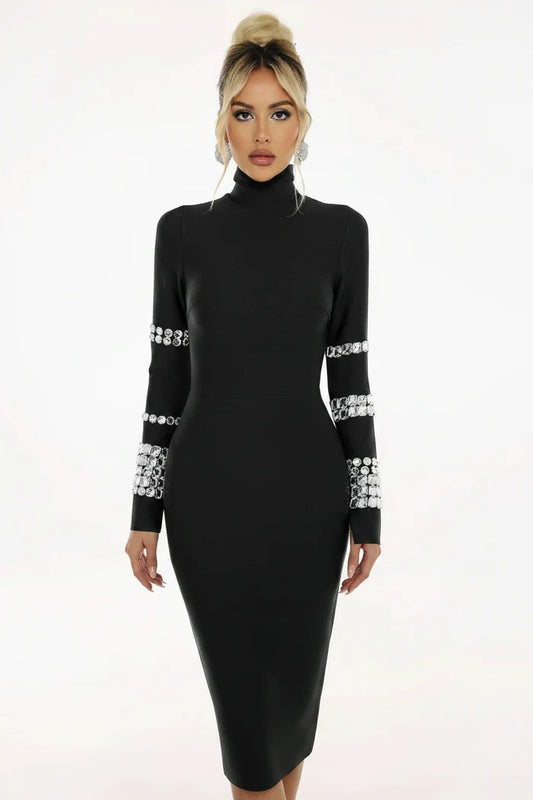 Margaux Mid-length High Neck Dress