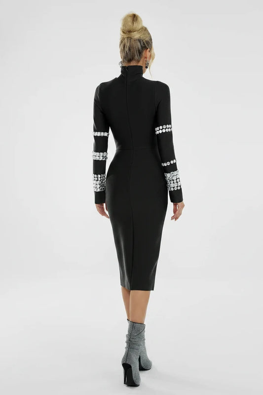Margaux Mid-length High Neck Dress