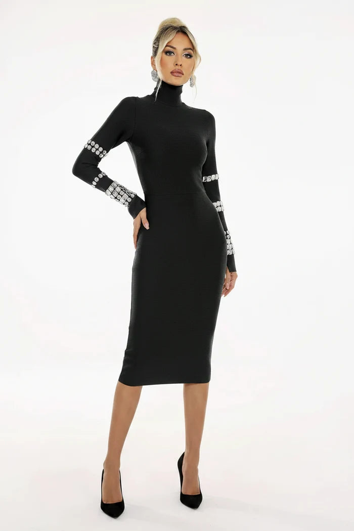 Margaux Mid-length High Neck Dress