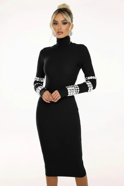 Margaux Mid-length High Neck Dress