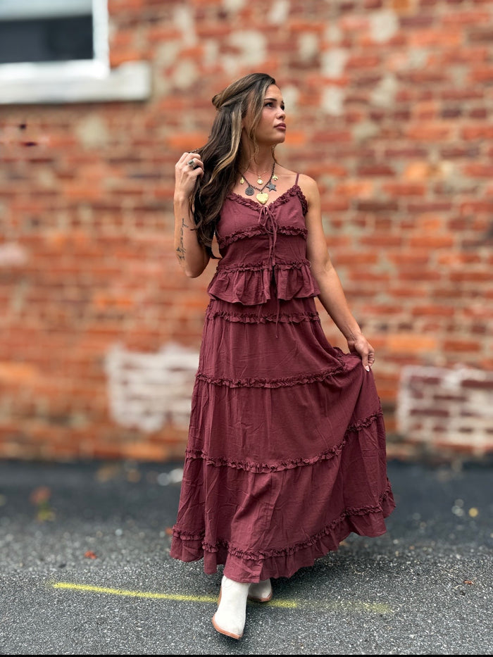 Marsala Maxi Skirt