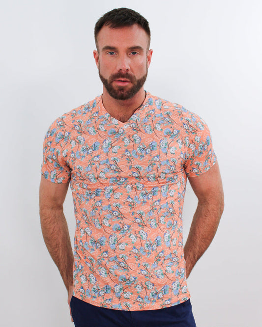Maze Blossom Canvas Coral