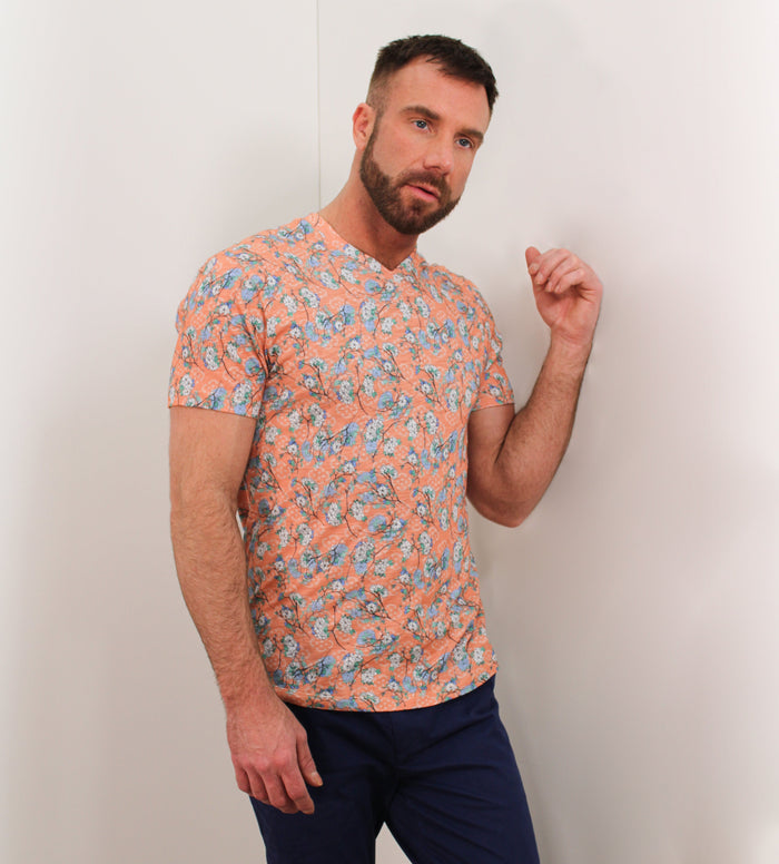 Maze Blossom Canvas Coral