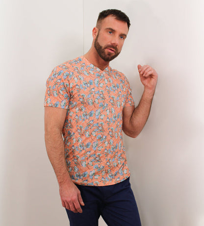 Maze Blossom Canvas Coral