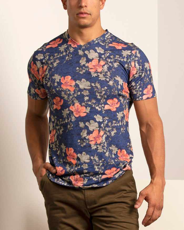 Maze Oriental Hibiscus Navy