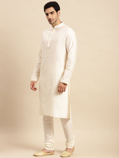 Men Blue Textured Kurta Indowestern Churidar Set