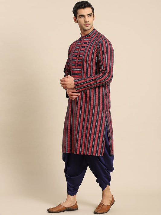 Men Red Ethnic Motifs Kurta