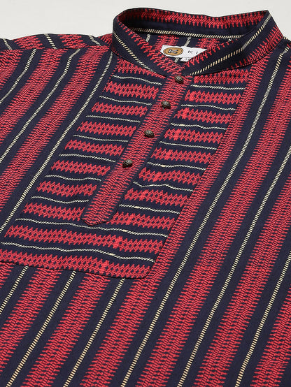 Men Red Ethnic Motifs Kurta