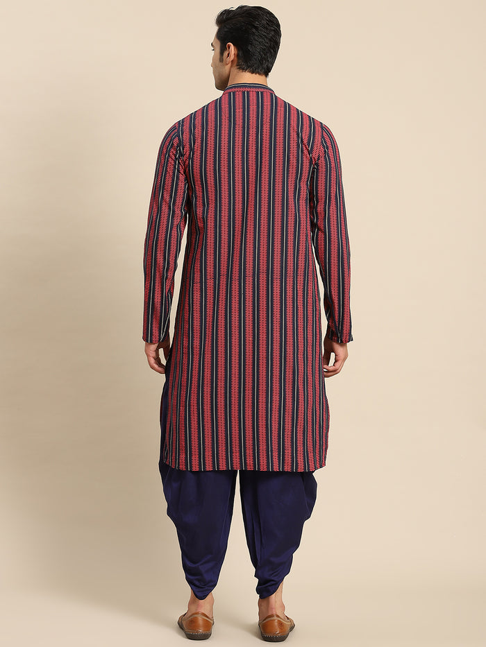 Men Red Ethnic Motifs Kurta