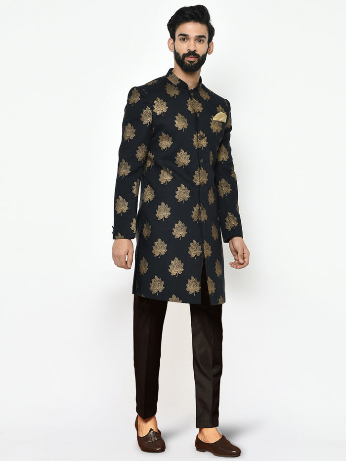 Men's Black Indowestern Set With Trouser