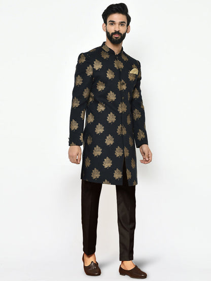 Men's Black Indowestern Set With Trouser