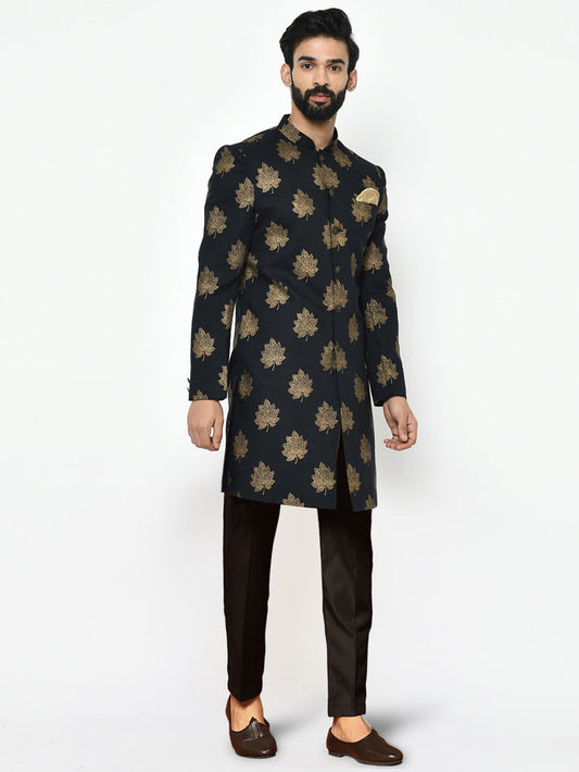 Men's Black Indowestern Set With Trouser