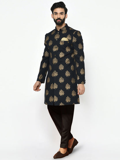 Men's Black Indowestern Set With Trouser